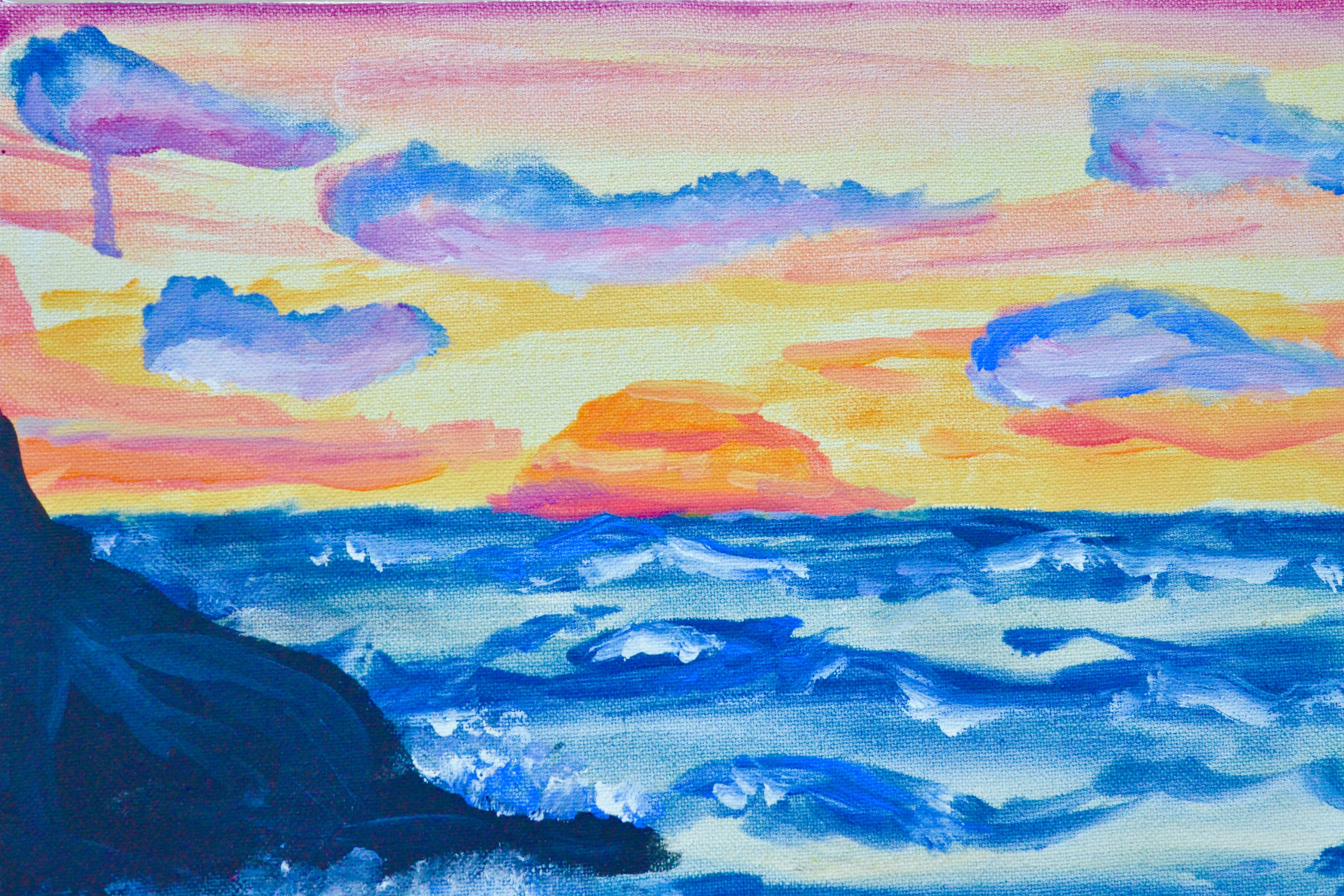 sunset watercolor painting